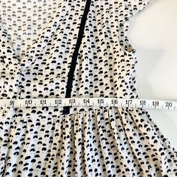 Anthropologie Vanessa Virginia Heart Print Top Women's Ladder Lace Tunic Size S - Picture 8 of 11